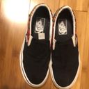 Vans  Classic Slip-On Logo Flame Black/ True White Size M 5/W 6.5 Photo 3