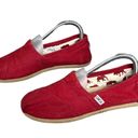 Toms  Canvas Shoes Womens 7 Red Classic Slip On Flats Comfort Casual Loafer Photo 1