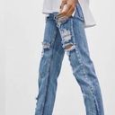 One Teaspoon  Awesome Baggies Destroyed Relaxed Fit Boyfriend Blue Jeans Size 25 Photo 1