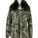 ma*rs MR &  ITALY Camouflage Print Coat with Fox Fur Collar Photo 1