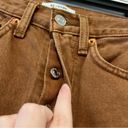 RE/DONE  Brown 70s Ultra High Rise Stovepipe Jeans in Washed Terracotta Photo 7