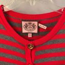 Juicy Couture grey and red striped button up cardigan Photo 2