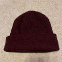 Knit Maroon Beanie Red Photo 0