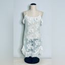 In Bloom  by Jonquil White and Teal Sheer Floral Lace Babydoll Chemise size Large Photo 1