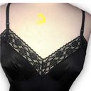 Vanity Fair Vintage 70s  Slip Dress Black Lace Trim Dupont Nylon 32 Photo 5