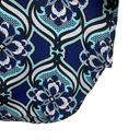 Dana Buchman  Women's XL Blue Black Floral Print Button Down Top Blouse Photo 1