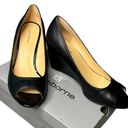 Liz Claiborne  Paula Black Peep Toe Wedge Heel Size 8.5 Photo 0