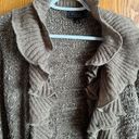 Dress Barn  Collection Victorian Y2K Brown Ruffle Sweater Open Front Cardigan M Photo 8