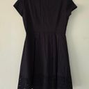 Oscar de la Renta  Black Summer Lace Trim Dress Retro Fit & Flare Women's Size 12 Photo 1