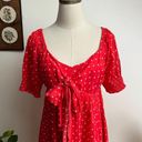 Draper James NWT Jennifer Mini Babydoll Dress in Red Polka Dot Small Photo 2