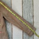 Chico's Chico’s Tan 100% Genuine Leather Embellished Embroidered Boho Jacket Women’s M Photo 6