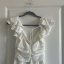 Angel Biba  Pleated Ruffle Sleeveless White Lined Dress Photo 6