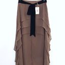 Layered Flowing Tie High Low Skirt Tan Size M Photo 0