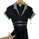 Unique Vintage NEW  1950s Dovima Swing Dress Black & Houndstooth XS Rockabilly Photo 4