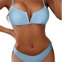 Zaful Women's Ribbed V-Wire Cami Two Piece Swimsuit in... Images Photo 0