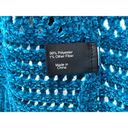 Lane Bryant  Teal Sparkle Chenille Open Front Cardigan Sweater Open Knit 14/16‎ Photo 4