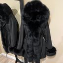 Genuine fox fur parka jacket thick warm winter coat trench hood thick pea puffer Silver Photo 3