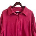 Denim & Co  Women Tunic Top Long Length Flowy Button Front 2X Rose Red Lagenlook Photo 5