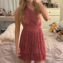 Sabrina Musayev Metallic Pink One Shoulder Dress Size XS Photo 1