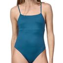 Patagonia  Reversible Sunrise Slider One-Piece Swimsuit Back Tie Wavy Blue M, NWT Photo 2