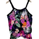 Swim Solutions Women's Floral Multicolor Underwire Tankini Top Size 24W Photo 0