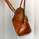 Patricia Nash Vintage Patrica Nash Italian Leather Brown Satchel Handbag 17x7" Handles Purse Photo 6