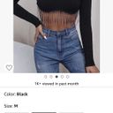 Amazon Rhinestone Fringe Long Sleeve Crop Top Photo 3