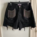 BuddyLove Elvis Rhinestone Fringe Denim Shorts Photo 3