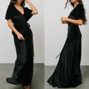 Baltic Born  Meghan Velvet Wrap Maxi Dress: Black Photo 3