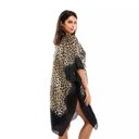 Guess ANIMAL PRINT ROBE DUSTER KAFTAN COVER UP SHAWL LEOPARD KIMONO SCARF WEAR CHIC Photo 4