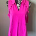 Lilly Pulitzer  Luxletic Sleeveless Polo Martina Pink Palms NWT XLARGE Photo 3