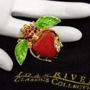 Joan Rivers NEW  Big Red APPLE BEE PIN Bug Brooch Pave Crystal Rhinestones Enamel Photo 9