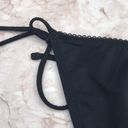 Topshop Black and Pink  Floral Embroidered String Bikini Bottoms Photo 10