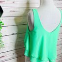 Iris  Mint Green Layered Flounce Festival Crop Top Tank Top Size Small Photo 6