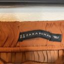 ZARA  Rust Orange Satin Midi Skirt Size Medium Photo 4