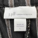 J.Jill  Pants Womens L Black Tan Stripe Linen Stretch Crop Wide Leg Paper Bag Tie Photo 10