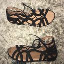 Gentle Souls Lace Up Black Sandals Photo 2