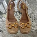 Flat Mauve Buckle Sling Backs Shoes Tan Size 11 Photo 0