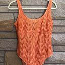 Newport News Vintage  One Piece swimsuit textured crochet 16 orange Photo 5