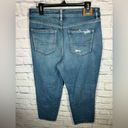 American Eagle  Distressed Ripped Denim Mom straight Jean Women Size 14 Photo 2