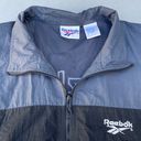 Reebok Vintage 90s  Zip Up Windbreaker Black Blue Jacket Photo 2