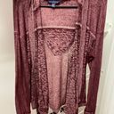 American Eagle Outfitters Purple Hooded Cardigan Sweater Photo 0