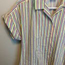 American Vintage 70's Vintage Nikki Rainbow Striped Short Sleeve Button Up Blouse Size 13/14 Photo 6