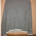 Dress Barn  Silk Angora Wool Silk Floral Embroidered Full Zip Sweater Grey Small Photo 1