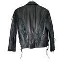 Antelope  Creek Leather Motorcycle Fringed Riding Black Jacket Size Medium Photo 6