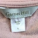 Garnet Hill  Open-Neck Embellished Sweatshirt L French Terry Floral Embroidered Photo 3