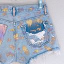 AGOLDE  Parker Denim Jean Short in Bitter Style Size 26 Custom Painted Back Photo 11