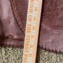 Nine West  genuine leather brown jacket button down embroidery womens large‎ Photo 9