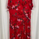 Torrid  Red Floral Gauze Lace Up Skater Dress Sz.2 Photo 11