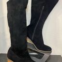 Target  Brand Faux Suede Black Knee High Length Boots Chunky Heel Size 9.5 Photo 3